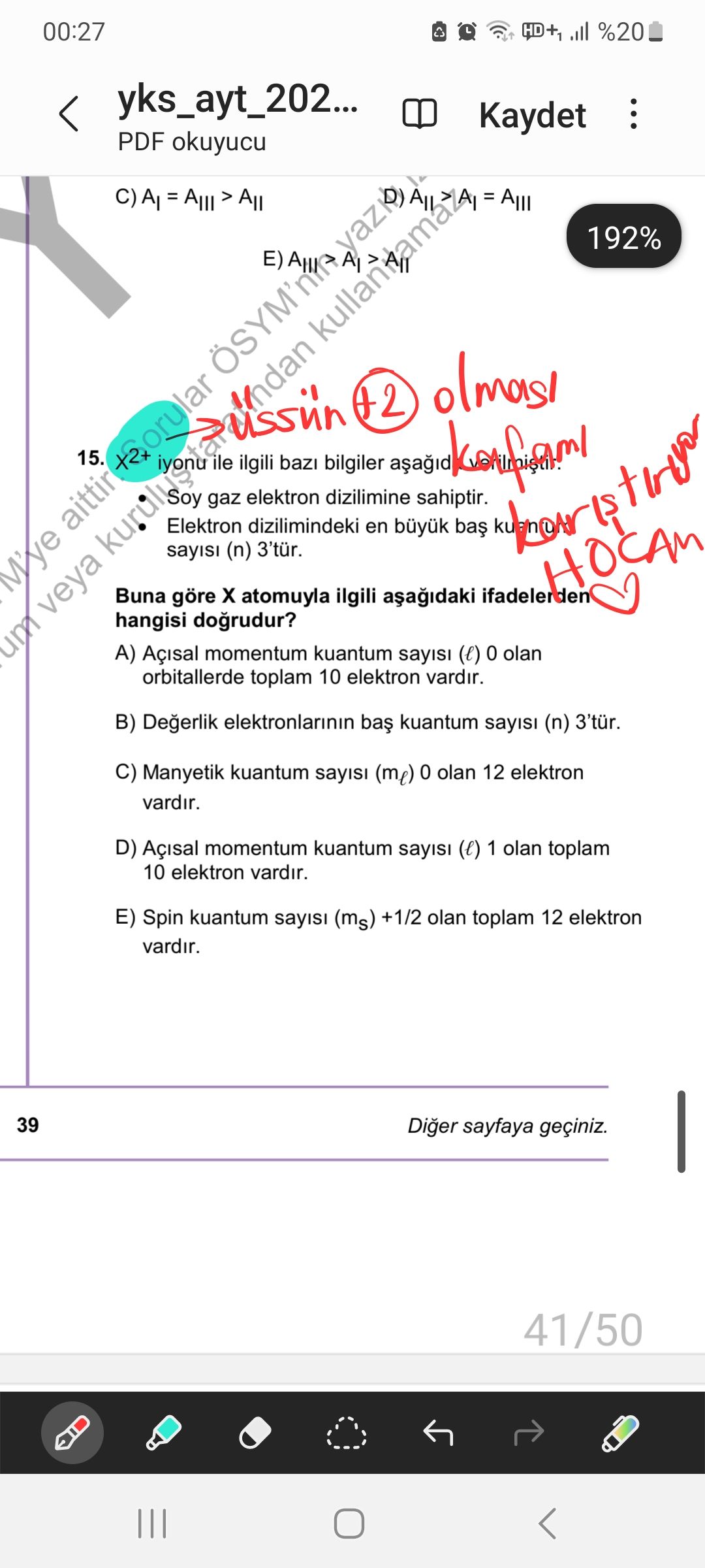 X²⁺ iyonu ile ilgili bazı bilgiler aşağıda verilmiştir: • Soy gaz elektron dizilimine sahiptir. •