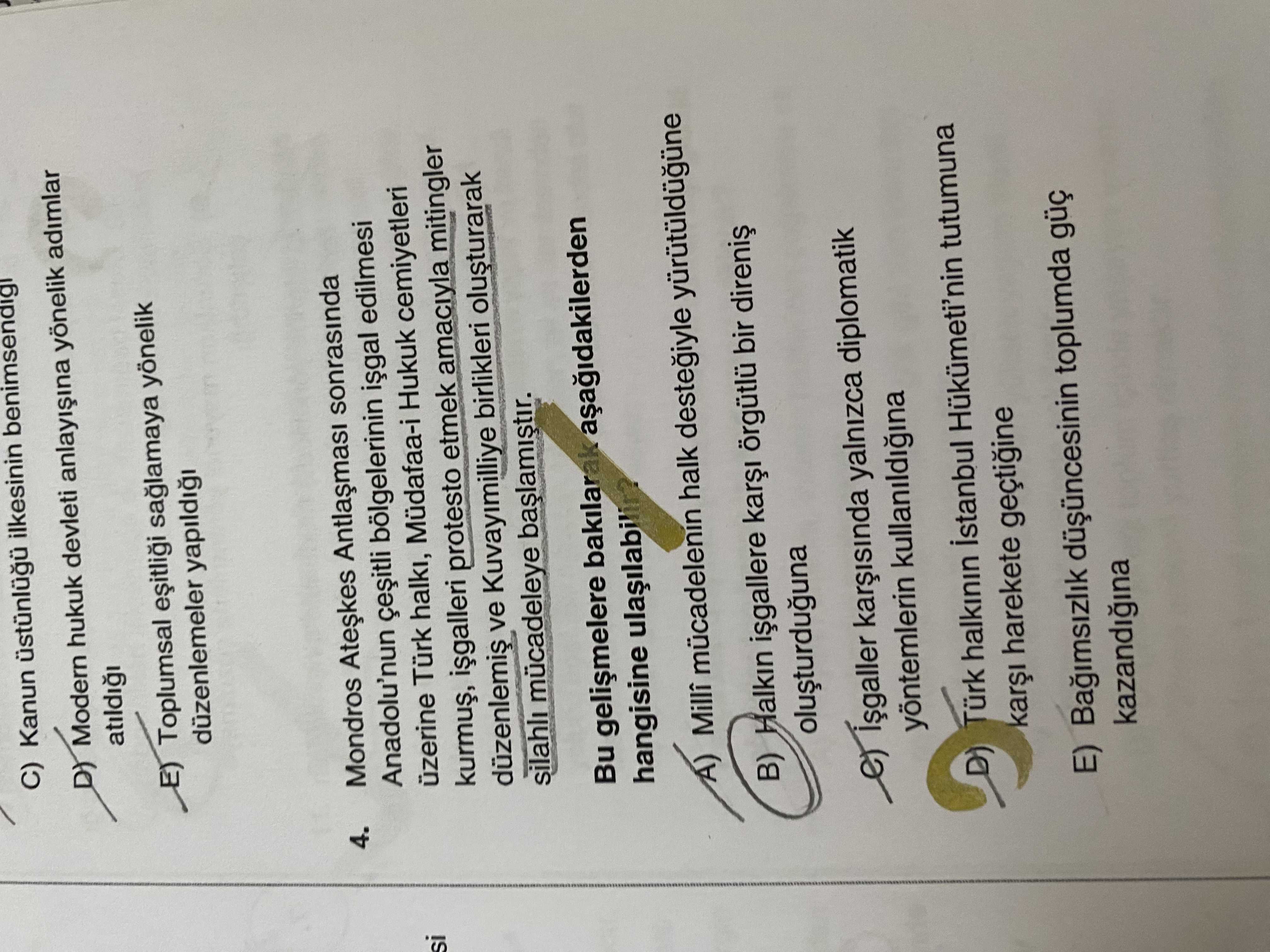 Mondros Ateşkes Antlaşması sonrasında Anadolu'nun çeşitli bölgelerinin işgal edilmesi üzerine Türk