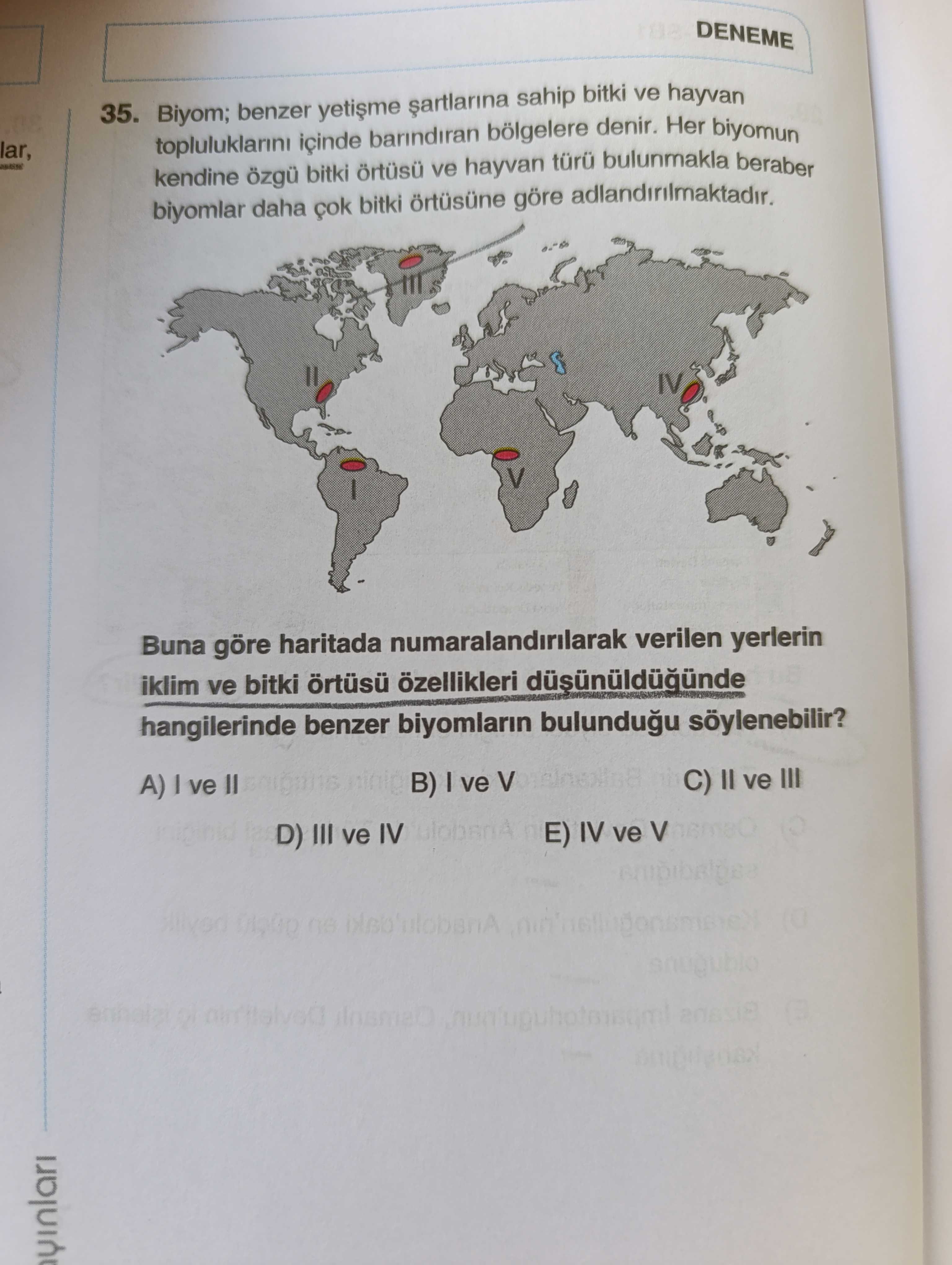 Biyom; benzer yetişme şartlarına sahip bitki ve hayvan topluluklarını içinde barındıran bölgelere
