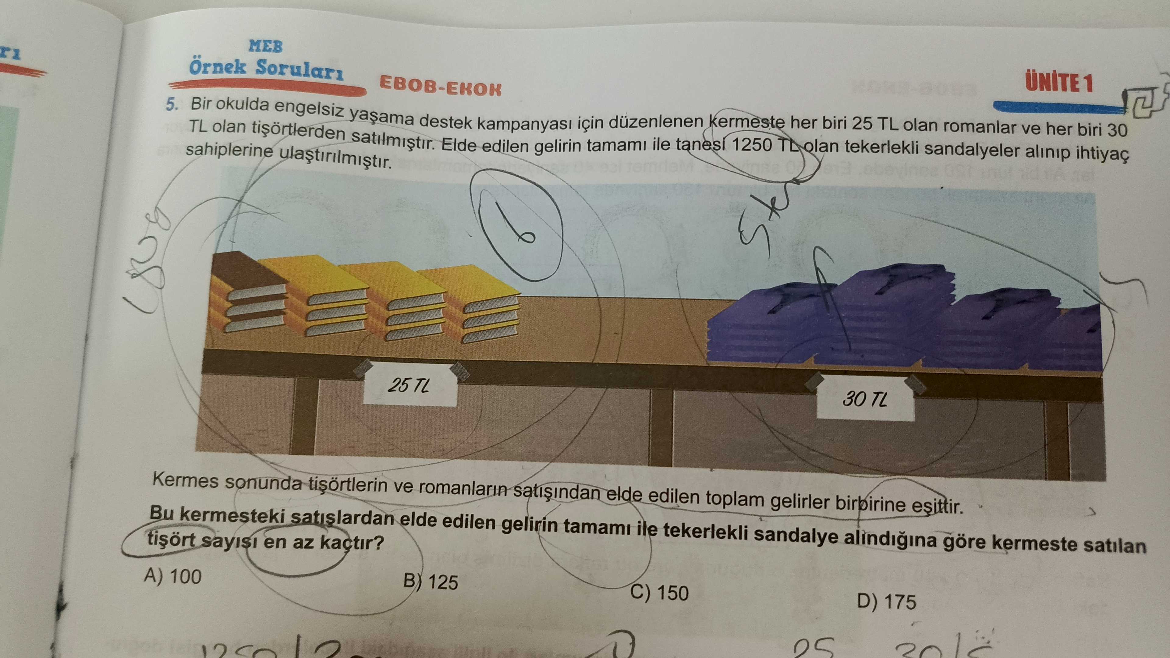Bir okulda engelsiz yaşama destek kampanyası için düzenlenen kermeste her biri 25 TL olan romanlar