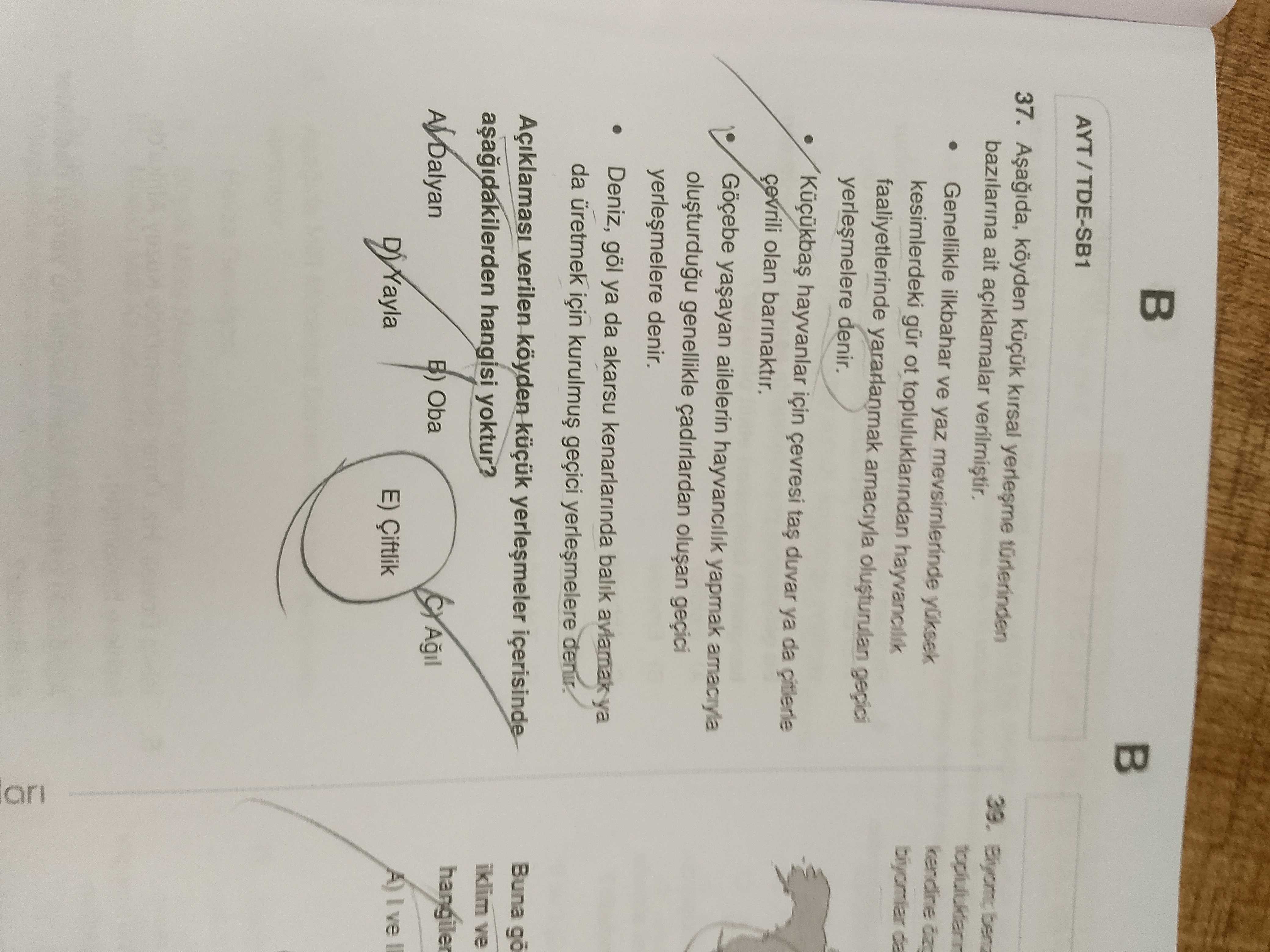 Aşağıda, köyden küçük kırsal yerleşme türlerinden bazılarına ait açıklamalar verilmiştir. •