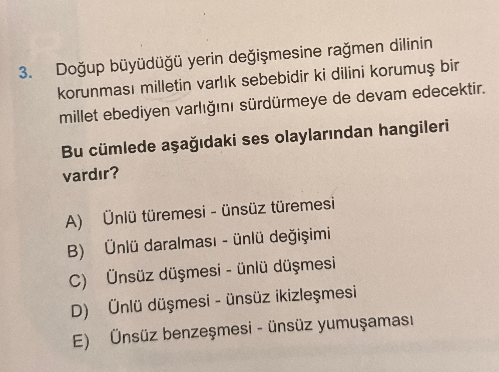 Doğup büyüdüğü yerin değişmesine rağmen dilinin korunması milletin varlık sebebidir ki dilini