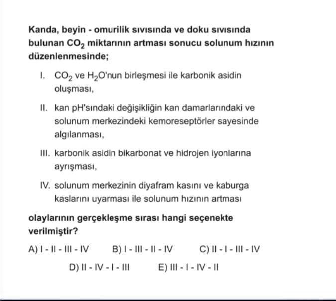 Kanda, beyin - omurilik sıvısında ve doku sıvısında bulunan CO₂ miktarının artması sonucu solunum