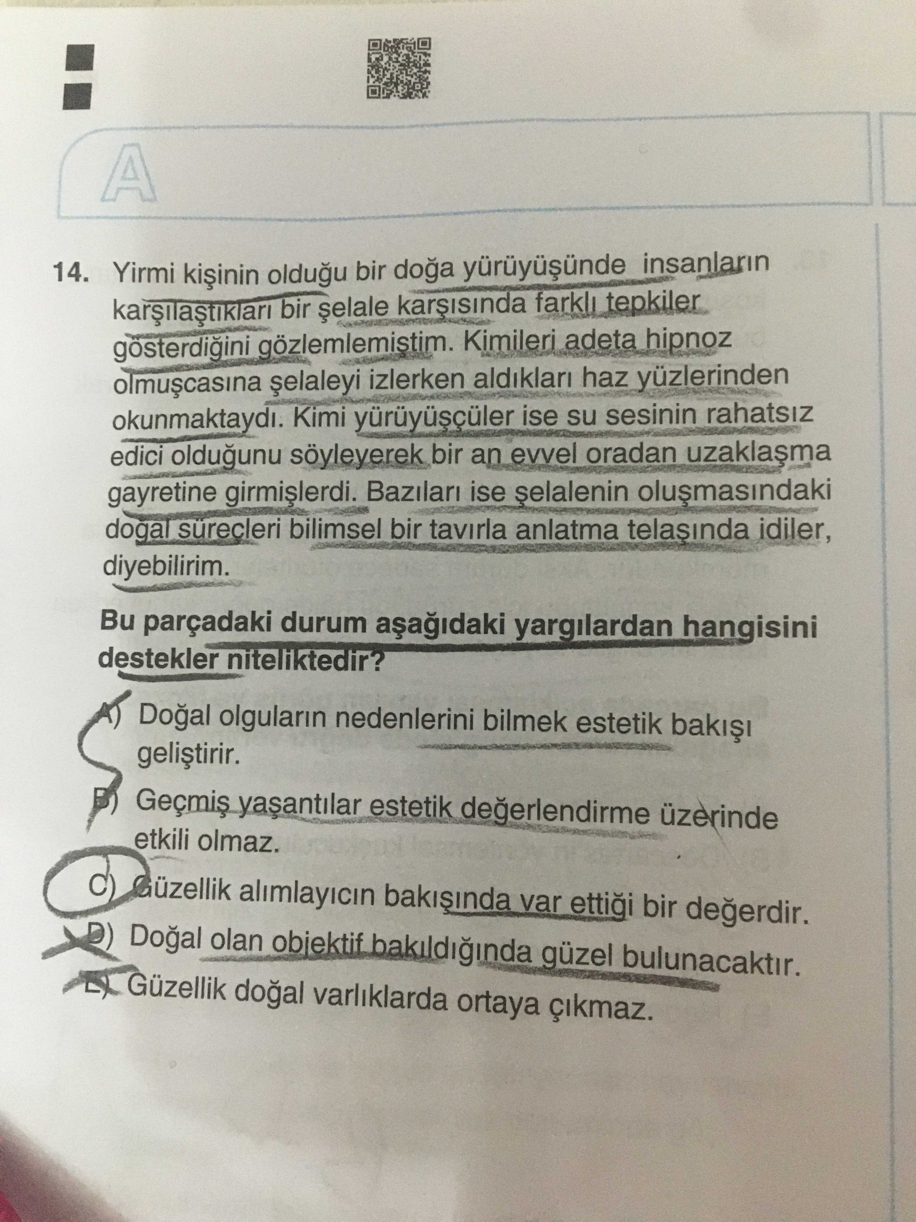 Yirmi kişinin olduğu bir doğa yürüyüşünde insanların karşılaştıkları bir şelale karşısında farklı