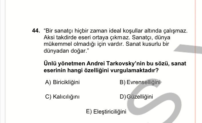 "Bir sanatçı hiçbir zaman ideal koşullar altında çalışmaz. Aksi takdirde eseri ortaya çıkmaz