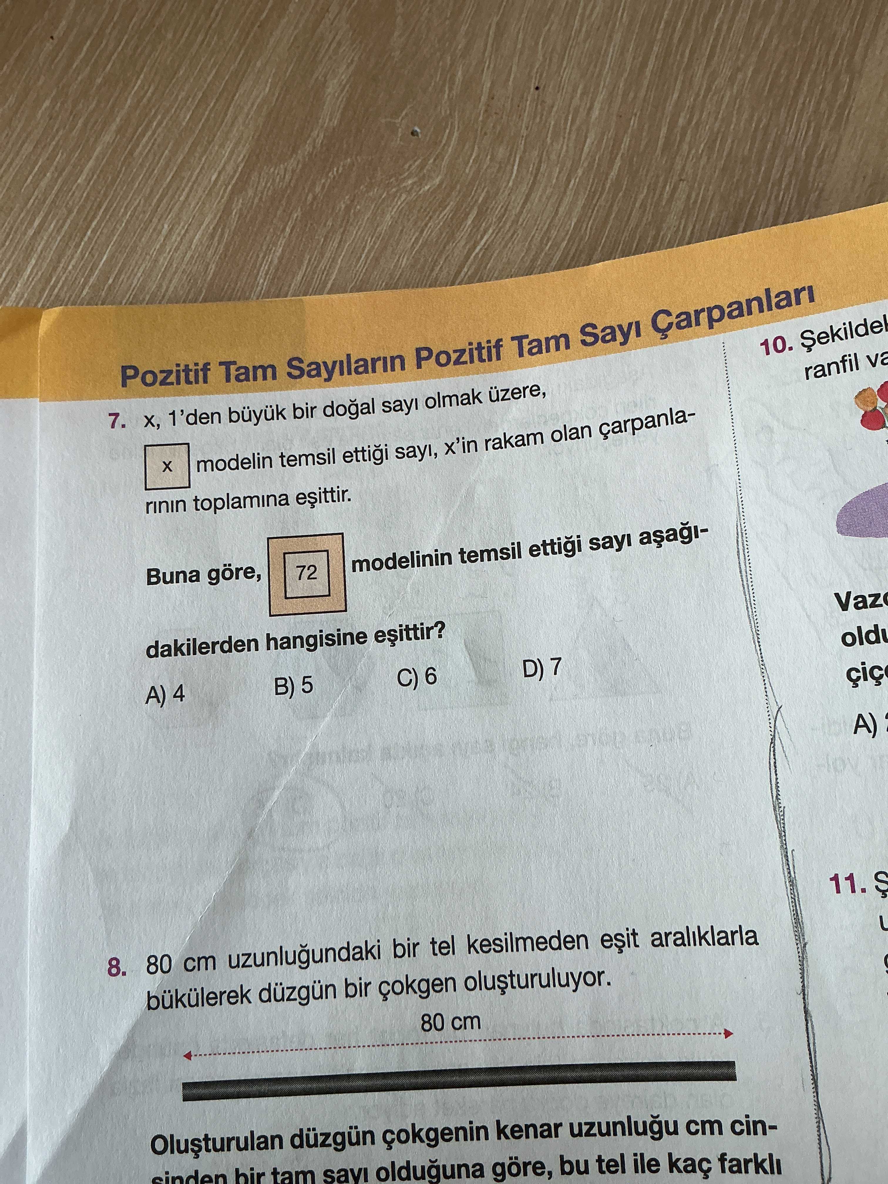 x, 1'den büyük bir doğal sayı olmak üzere, | x | modelin temsil ettiği sayı, x'in rakam olan