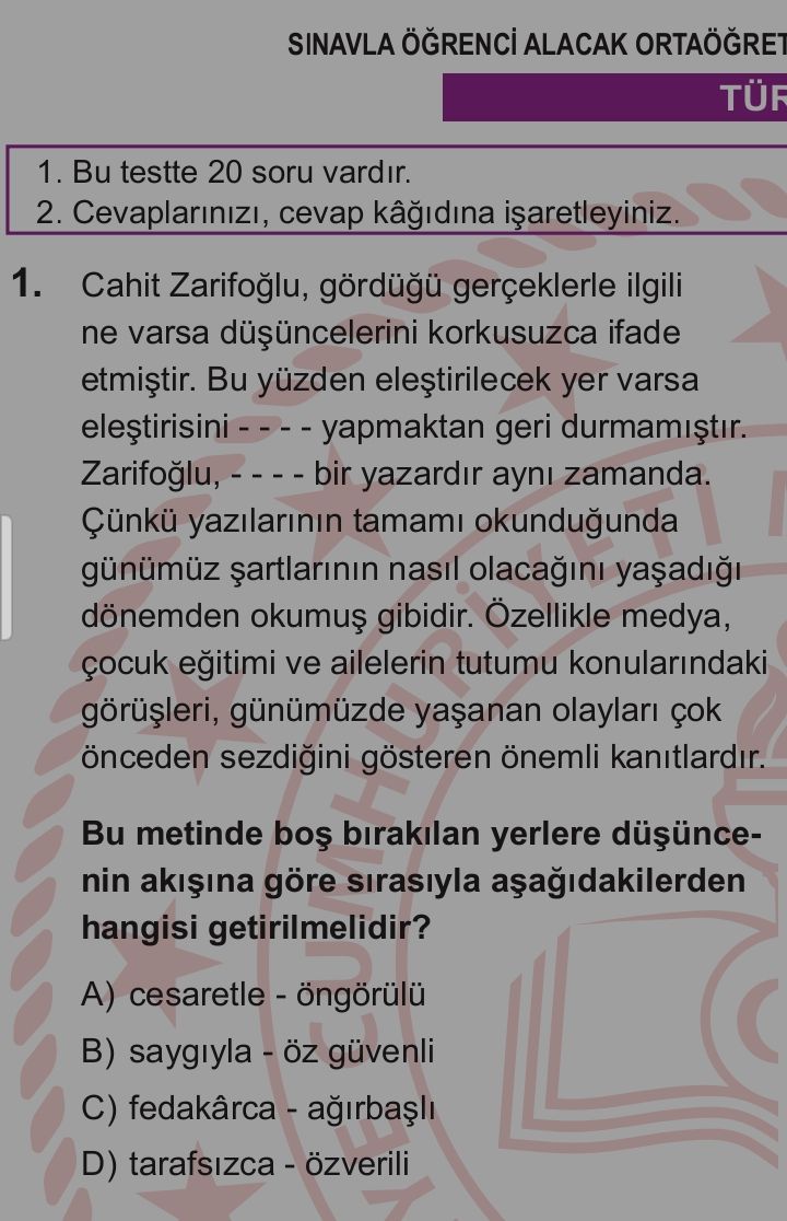 Cahit Zarifoğlu, gördüğü gerçeklerle ilgili ne varsa düşüncelerini korkusuzca ifade etmiştir. Bu