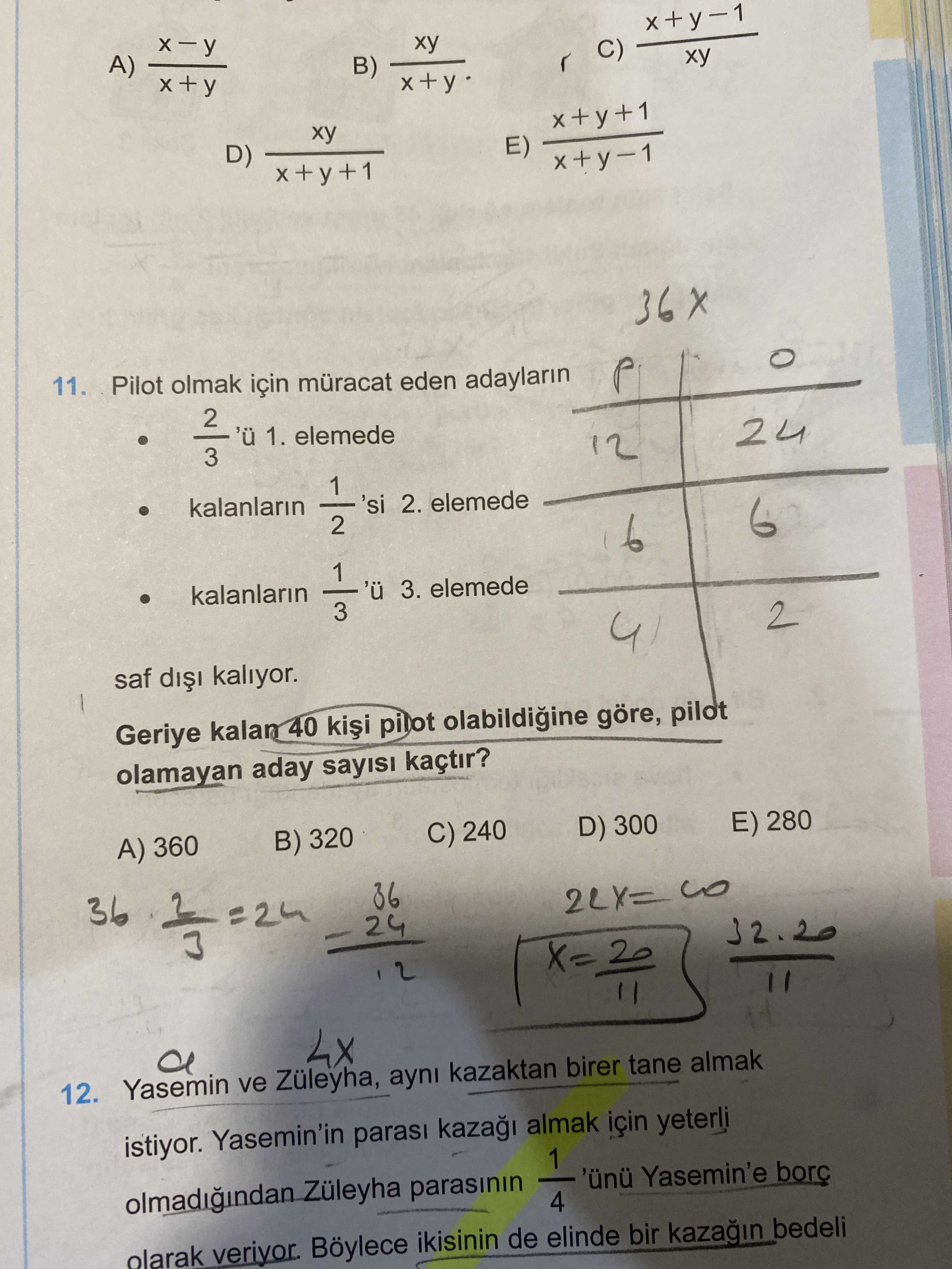 Pilot olmak için müracat eden adayların • 2/3 'ü 1. elemede • kalanların 1/2 'si 2. elemede •