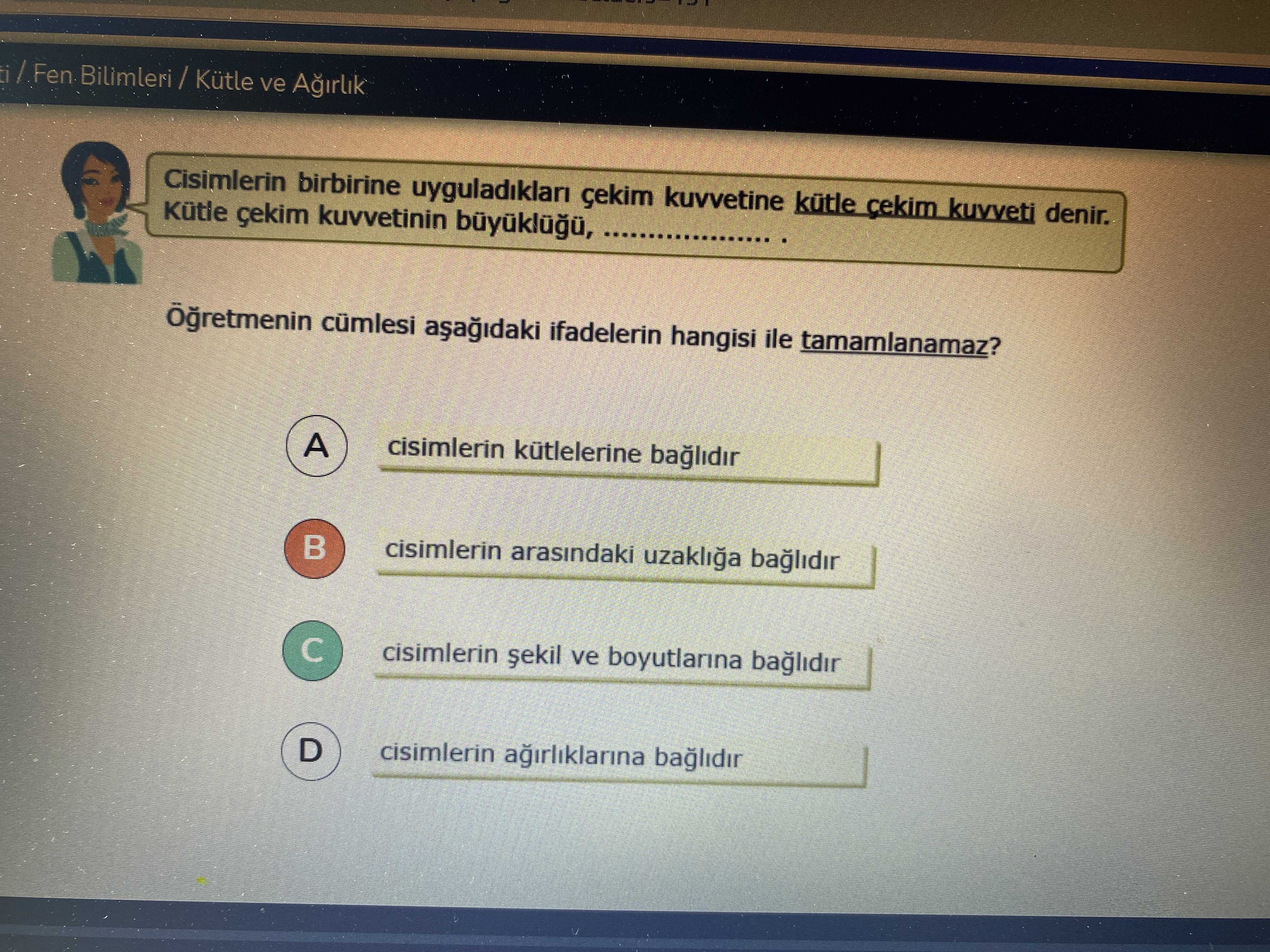 Cisimlerin birbirine uyguladıkları çekim kuvvetine kütle çekim kuvveti denir. Kütle çekim kuvvetinin