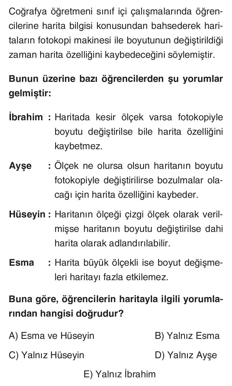 Coğrafya öğretmeni sınıf içi çalışmalarında öğrencilerine harita bilgisi konusundan bahsederek