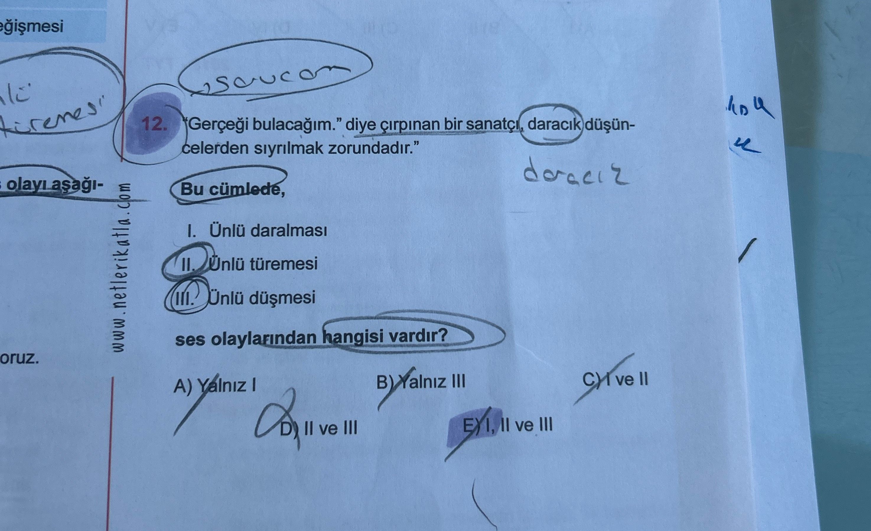 "Gerçeği bulacağım." diye çırpınan bir sanatçı, daracık düşüncelerden sıyrılmak zorundadır." Bu