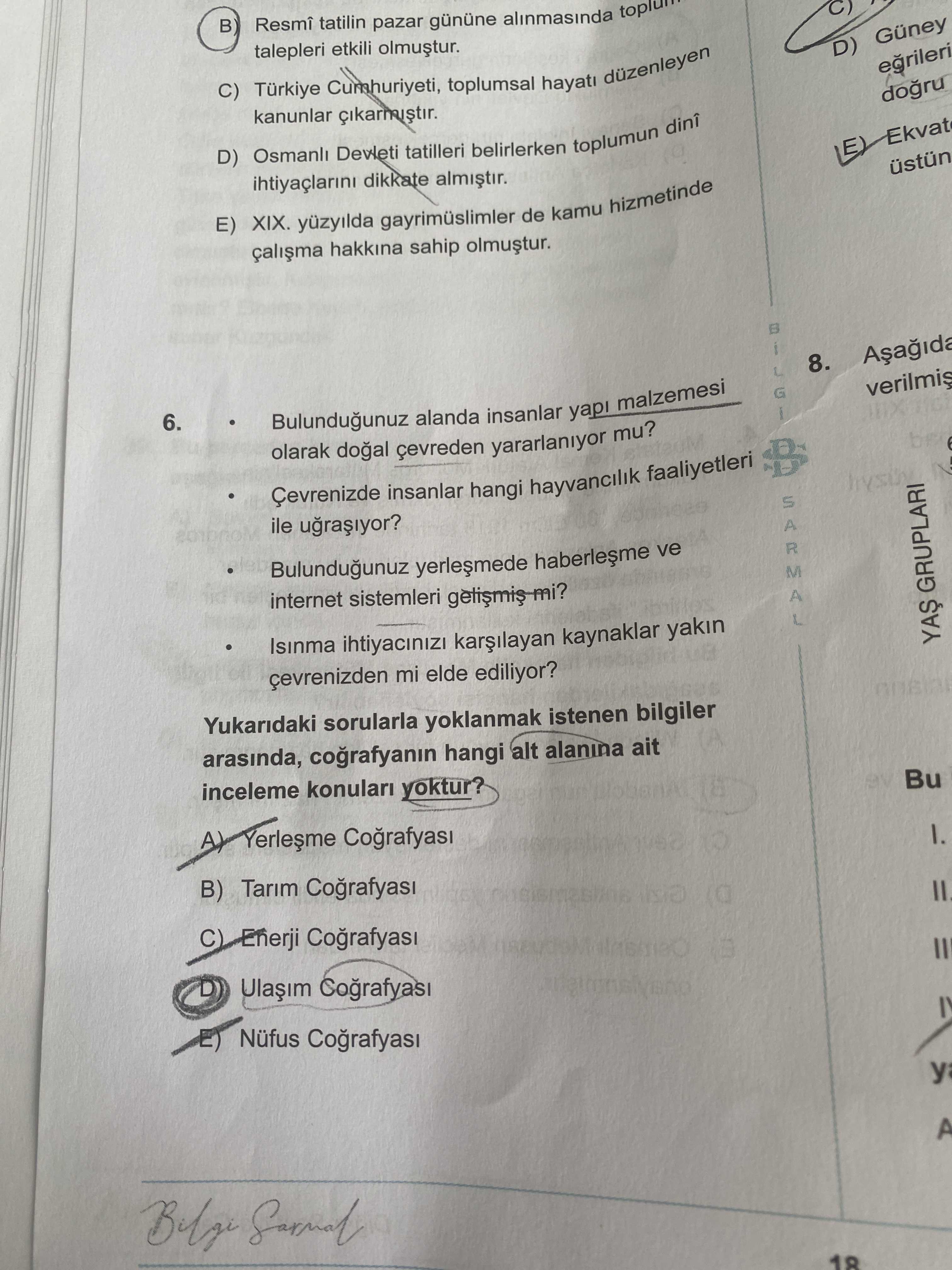 • Bulunduğunuz alanda insanlar yapı malzemesi olarak doğal çevreden yararlanıyor mu? • Çevrenizde