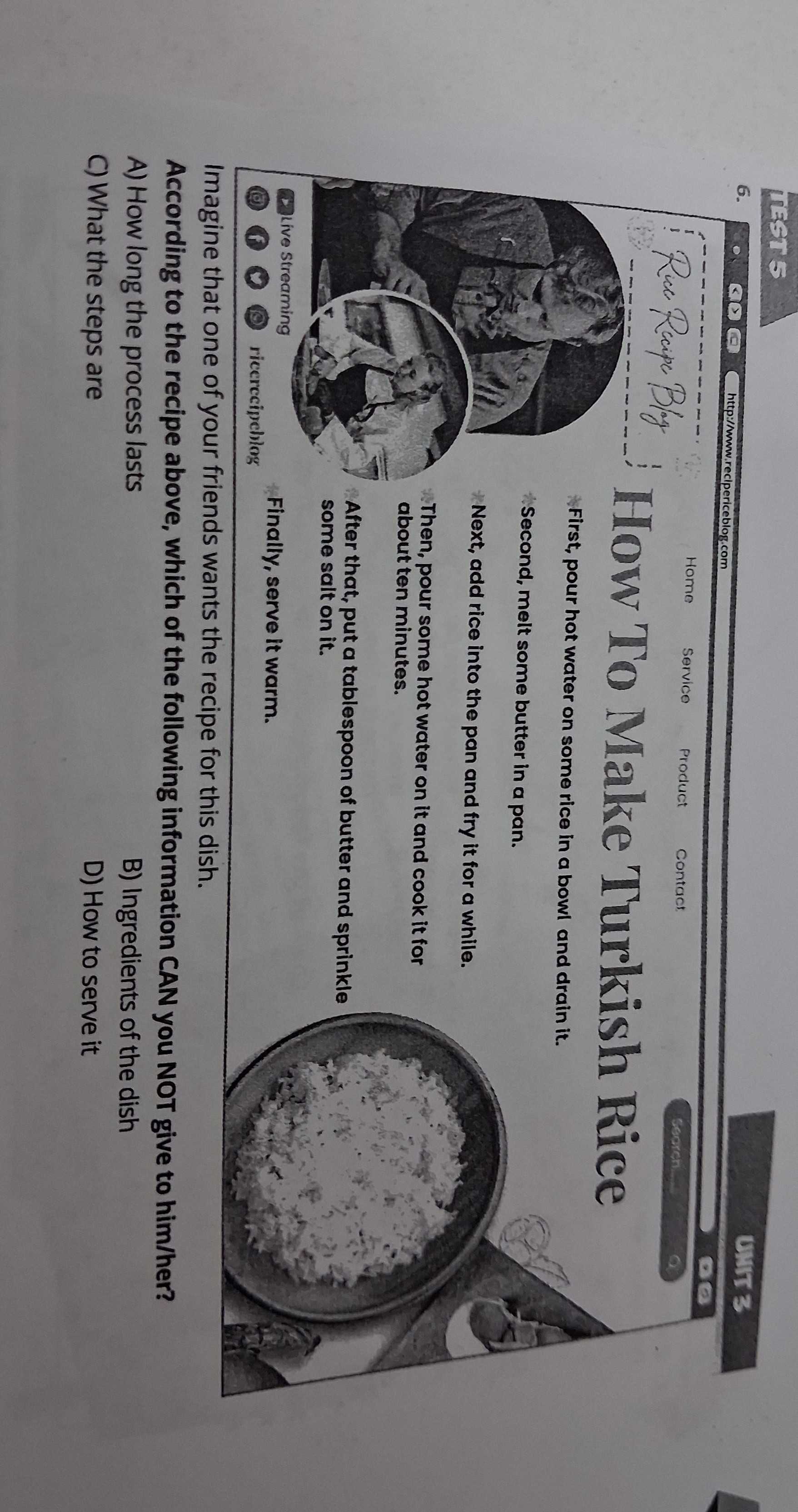 HOW TO Make Turkish Rice Ingredients: - First, put water on some tea in a bowl and drain it