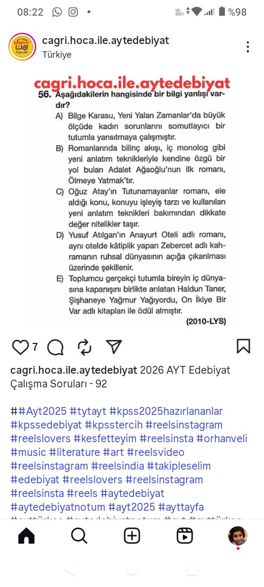 Türk Dili ve Edebiyatı  (11. Sınıf)