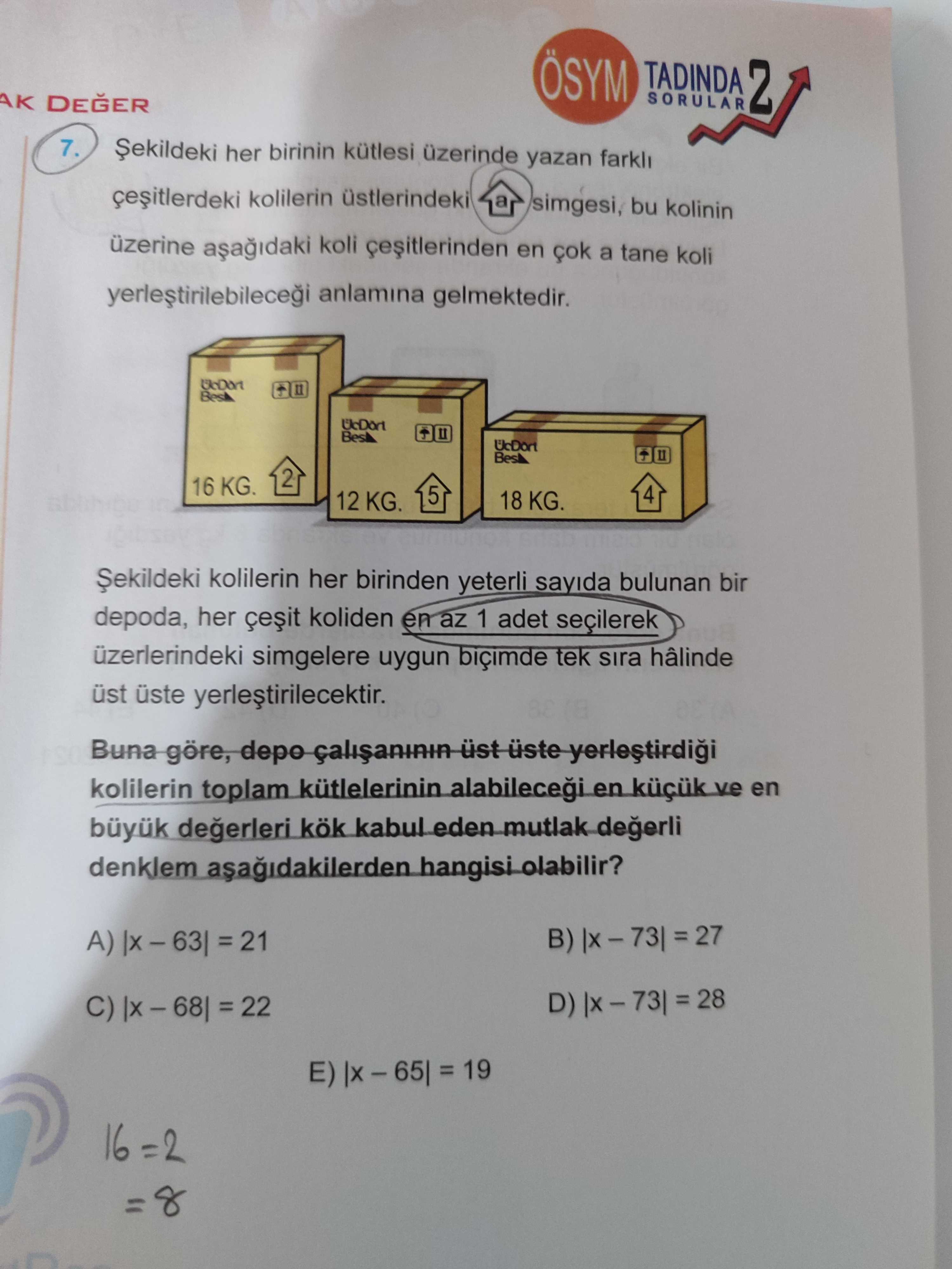 Şekildeki her birinin kütlesi üzerinde yazan farklı çeşitlerdeki kolilerin üstlerindeki [ev simgesi]