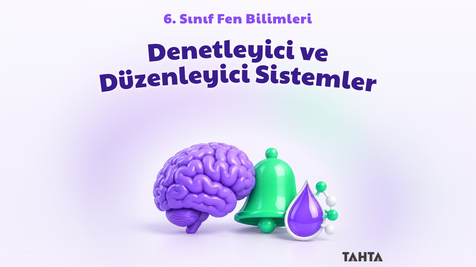 Beyin modeli, zil ve hormon damlasıyla denetleyici sistemler konu kapağı