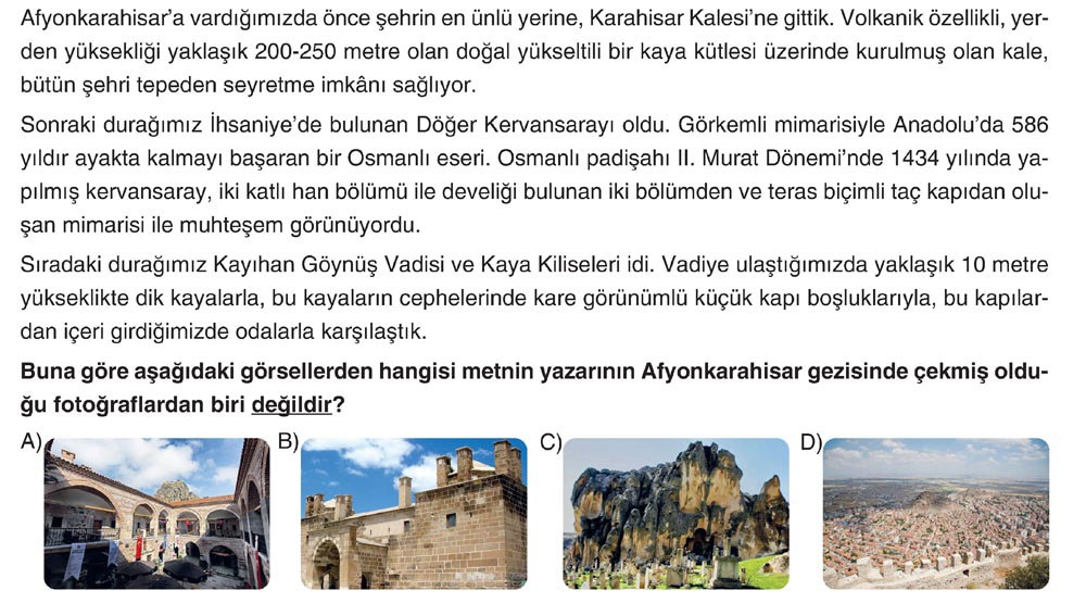 Afyonkarahisar'a vardığımızda önce şehrin en ünlü yerine, Karahisar Kalesi'ne gittik. Volkanik