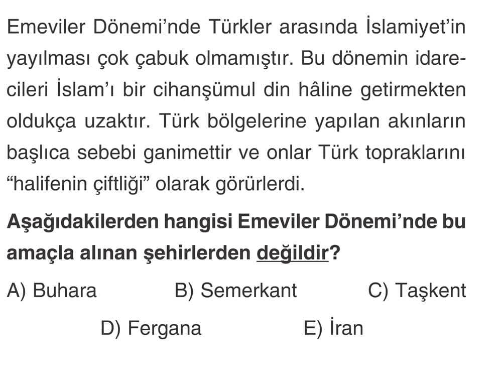 Emeviler Dönemi'nde Türkler arasında İslamiyet'in yayılması çok çabuk olmamıştır. Bu dönemin