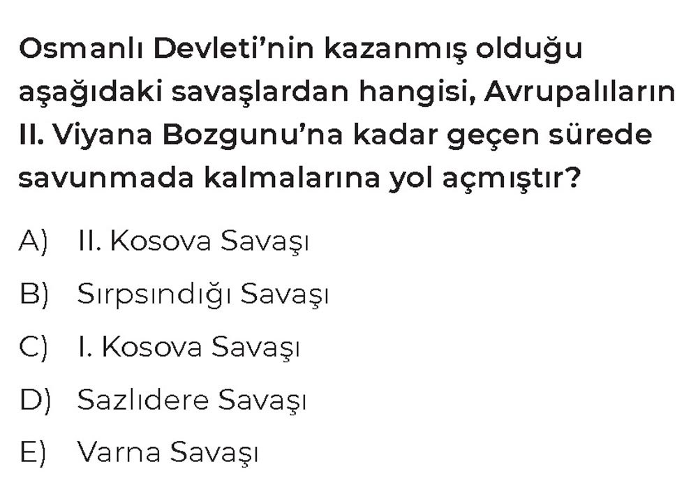Osmanlı Devleti'nin kazanmış olduğu aşağıdaki savaşlardan hangisi, Avrupalıların II. Viyana