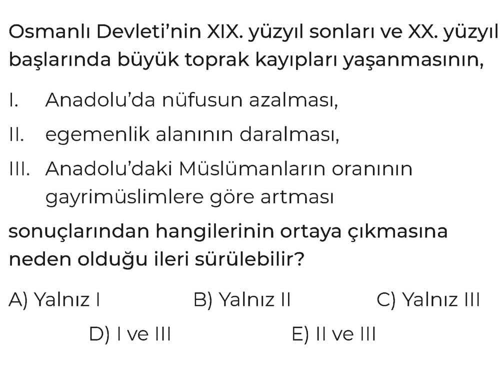 Osmanlı Devleti'nin XIX. yüzyıl sonları ve XX. yüzyıl başlarında büyük toprak kayıpları