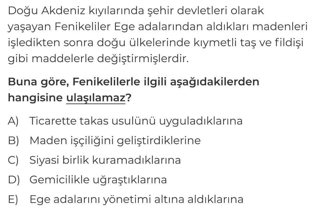 Doğu Akdeniz kıyılarında şehir devletleri olarak yaşayan Fenikeliler Ege adalarından aldıkları