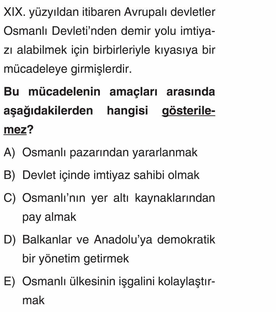 XIX. yüzyıldan itibaren Avrupalı devletler Osmanlı Devleti'nden demir yolu imtiyazı alabilmek için