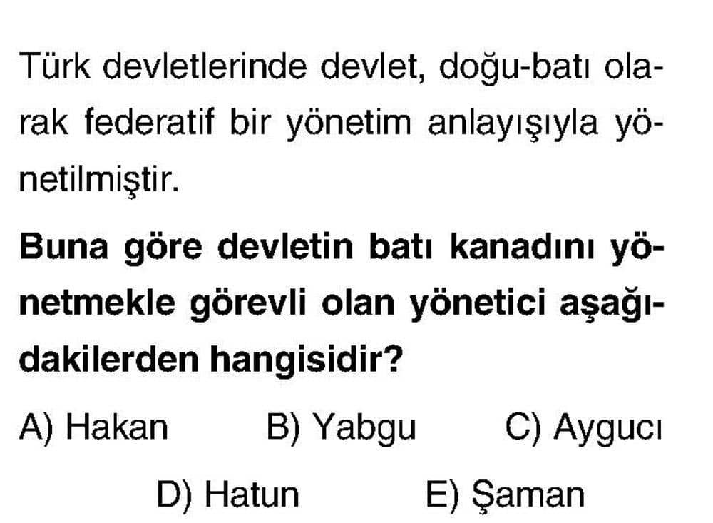 Türk devletlerinde devlet, doğu-batı olarak federatif bir yönetim anlayışıyla yönetilmiştir. Buna