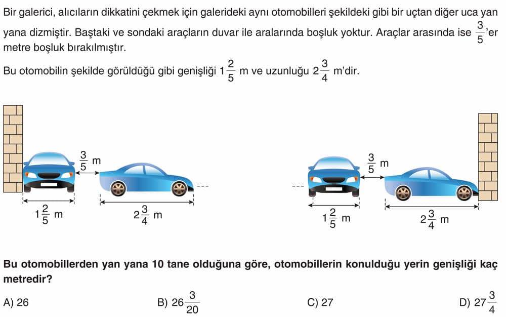 Bir galerici, alıcıların dikkatini çekmek için galerideki aynı otomobilleri şekildeki gibi bir uçtan