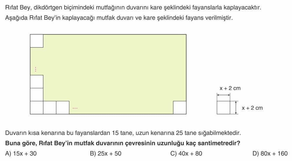 Rifat Bey, dikdörtgen biçimindeki mutfağının duvarını kare şeklindeki fayanslarla kaplayacaktır