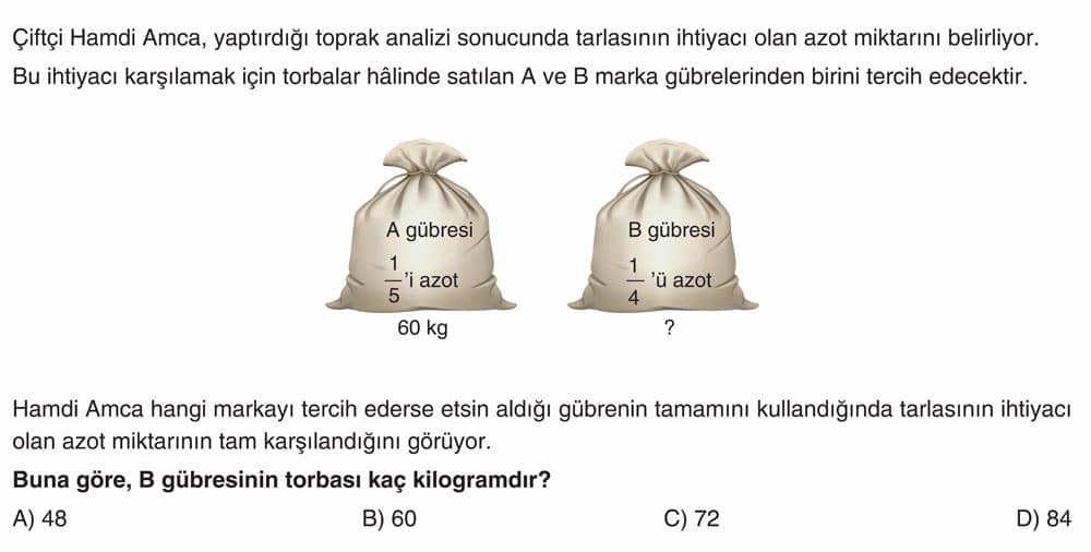 Çiftçi Hamdi Amca, yaptırdığı toprak analizi sonucunda tarlasının ihtiyacı olan azot miktarını