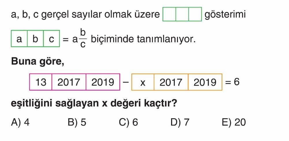 a, b, c gerçel sayılar olmak üzere |a|b|c| gösterimi |a|b|c| = a - b/c biçiminde tanımlanıyor. Buna
