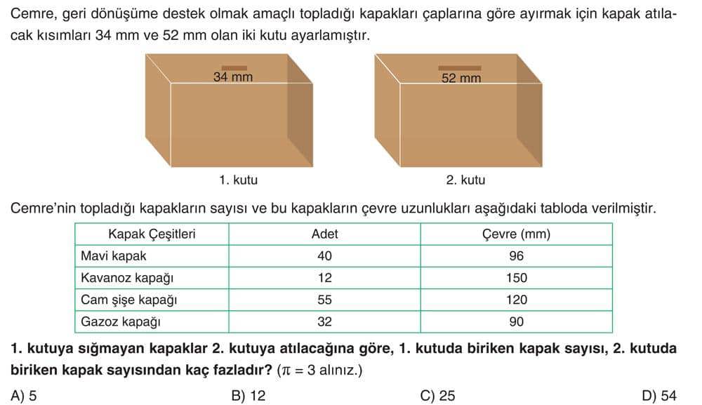 Cemre, geri dönüşüme destek olmak amacıyla topladığı kapakları çaplarına göre ayırmak için kapak