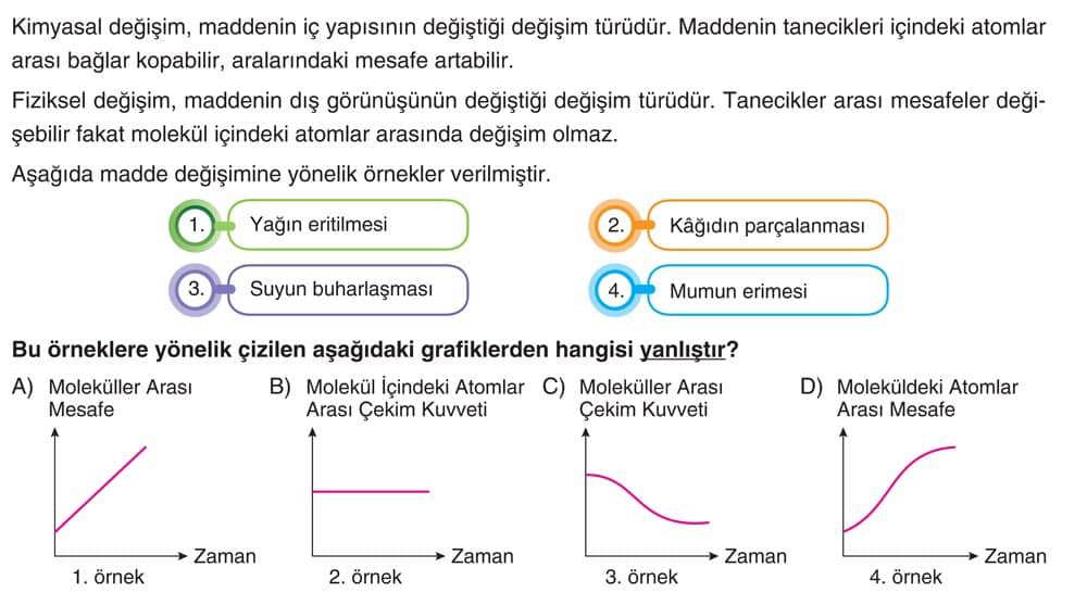 Kimyasal değişim, maddenin iç yapısının değiştiği değişim türüdür. Maddenin tanecikleri içindeki
