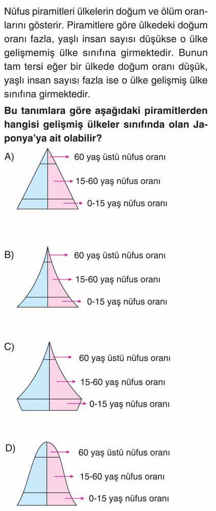 Nüfus piramitleri ülkelerin doğum ve ölüm oranlarını gösterir. Piramitlere göre ülkedeki doğum oranı