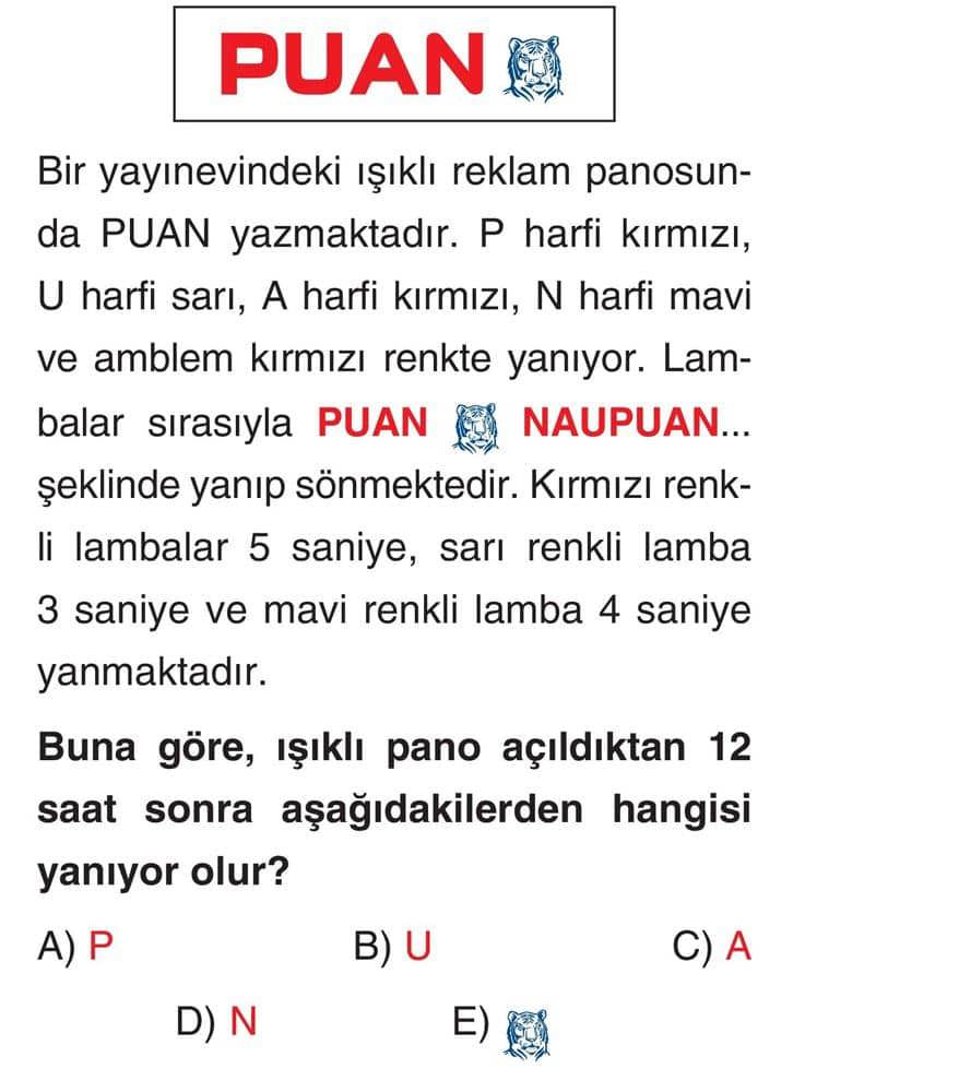Bir yayınevindeki ışıklı reklam panosunda PUAN yazmaktadır. P harfi kırmızı, U harfi sarı, A harfi