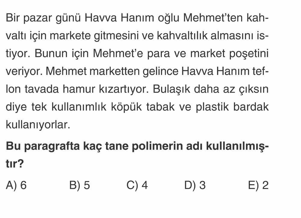 Bir pazar günü Havva Hanım oğlu Mehmet'ten kahvaltı için markete gitmesini ve kahvaltılık almasını
