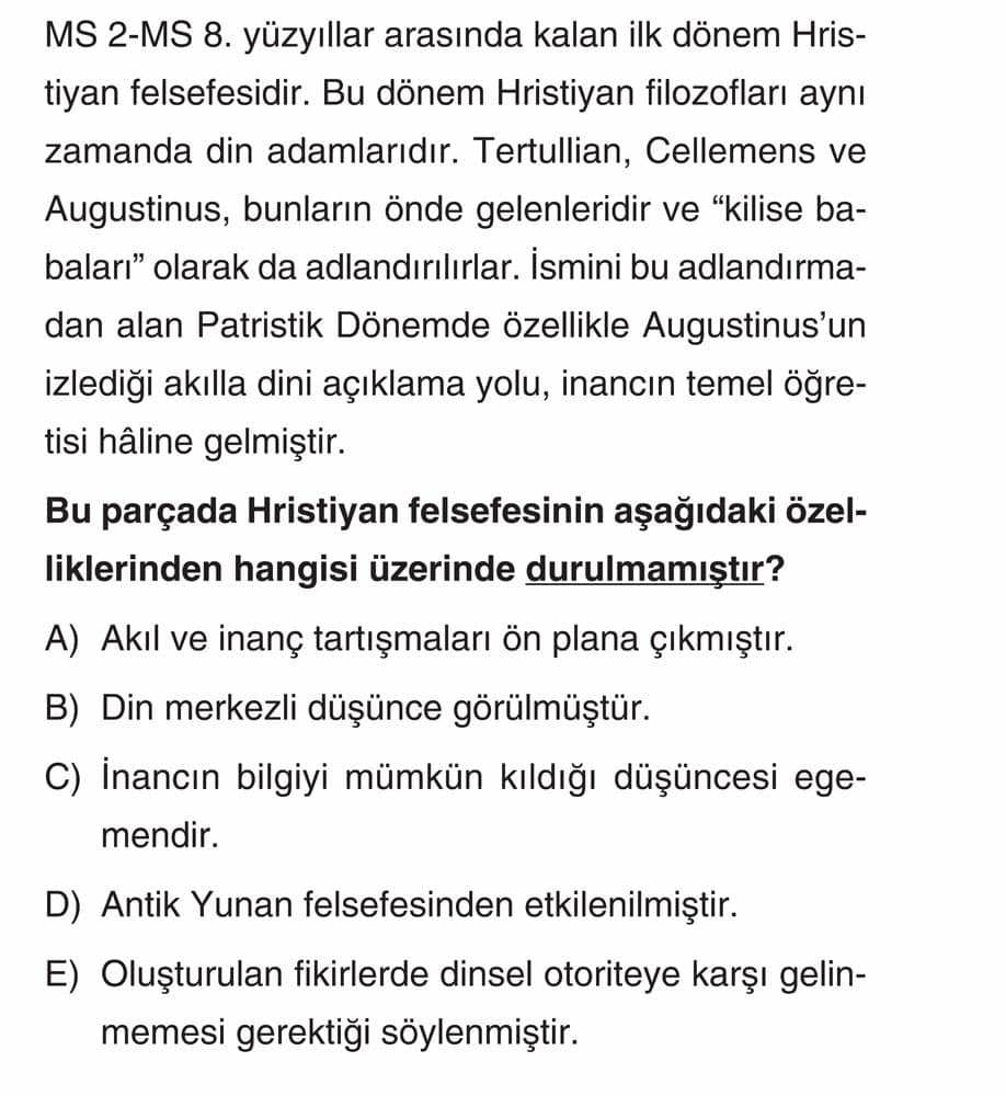 MS 2-MS 8. yüzyıllar arasında kalan ilk dönem Hristiyan felsefesidir. Bu dönem Hristiyan filozofları