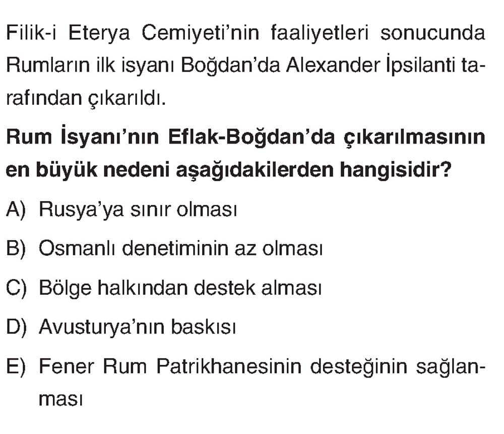 Filik-i Eterya Cemiyeti'nin faaliyetleri sonucunda Rumların ilk isyanı Boğdan'da Alexander İpsilanti