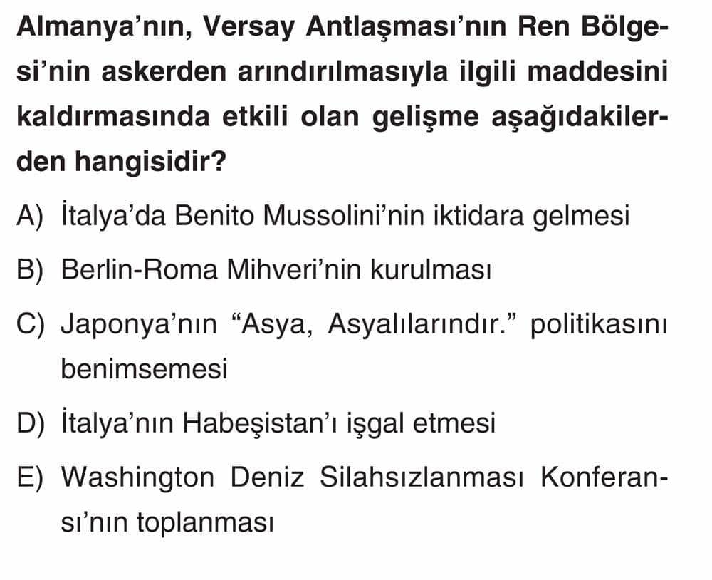 Almanya'nın, Versay Antlaşması'nın Ren Bölgesi'nin askerden arındırılmasıyla ilgili maddesini