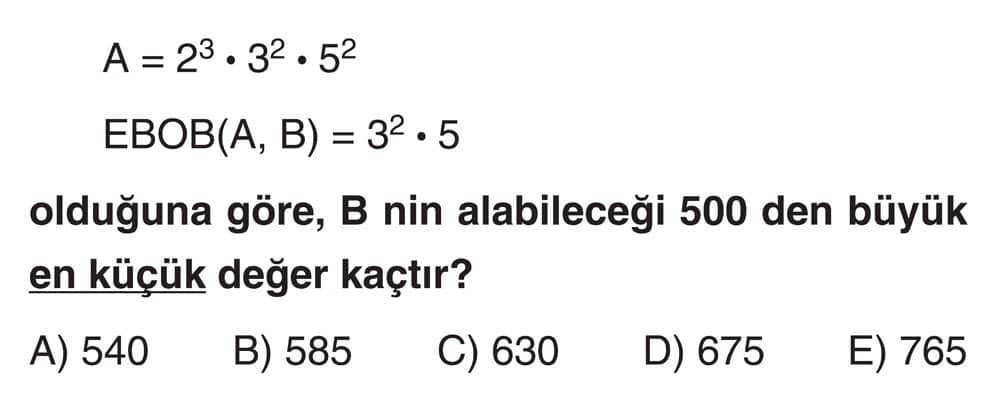 A = 2³ · 3² · 5² EBOB(A,