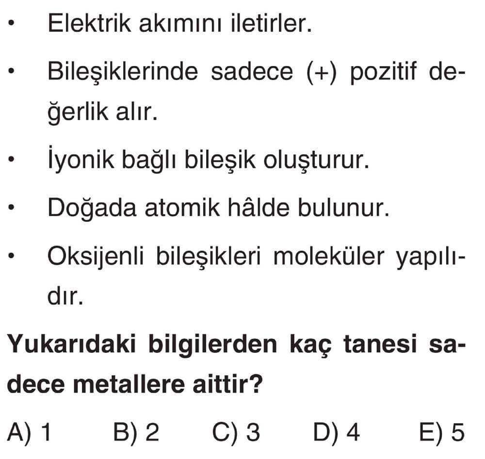 • Elektrik akımını iletirler. • Bileşiklerinde sadece (+) pozitif değerlik alır. • İyonik bağlı