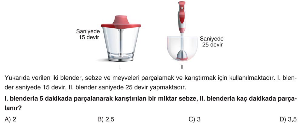 Yukarıda verilen iki blender, sebze ve meyveleri parçalamak ve karıştırmak için kullanılmaktadır. I