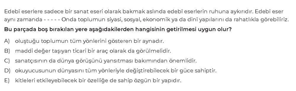 Edebi eserlere sadece bir sanat eseri olarak bakmak aslında edebi eserlerin ruhuna aykırıdır. Edebi