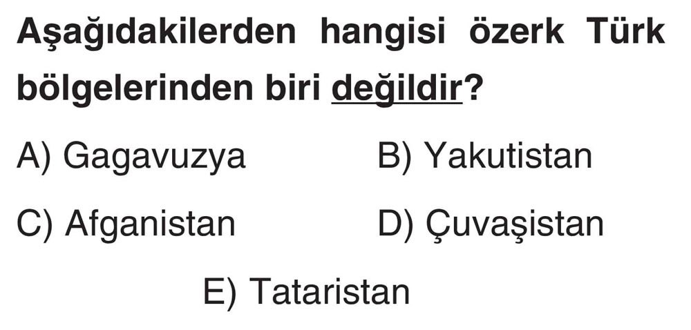 Aşağıdakilerden hangisi özerk Türk bölgelerinden biri değildir?