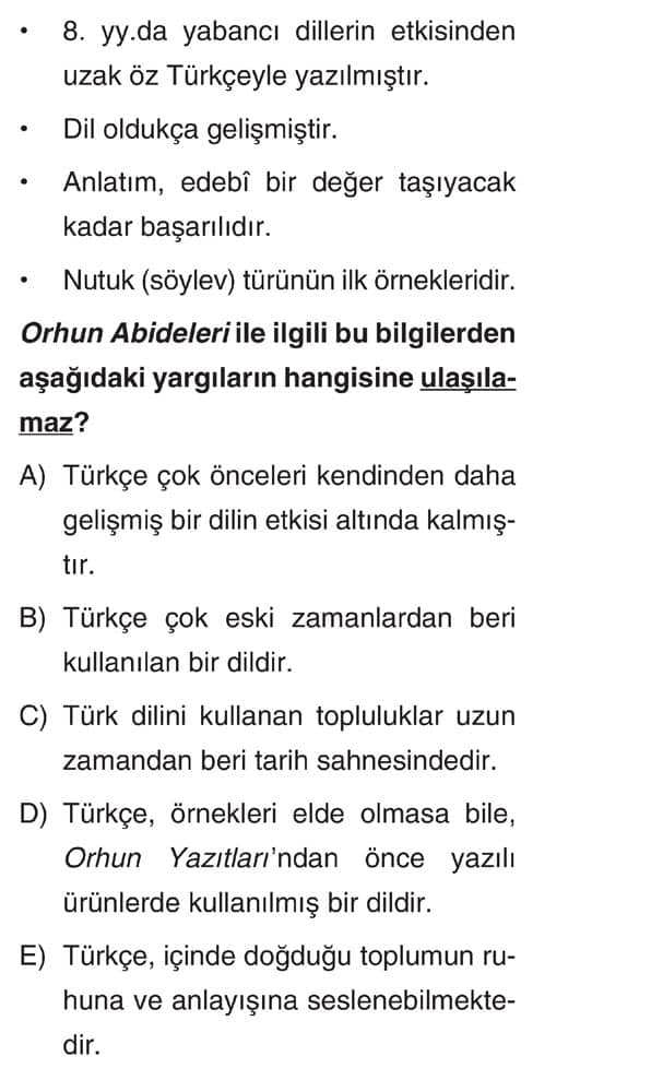 • 8. yy.da yabancı dillerin etkisinden uzak öz Türkçeyle yazılmıştır. • Dil oldukça gelişmiştir. •