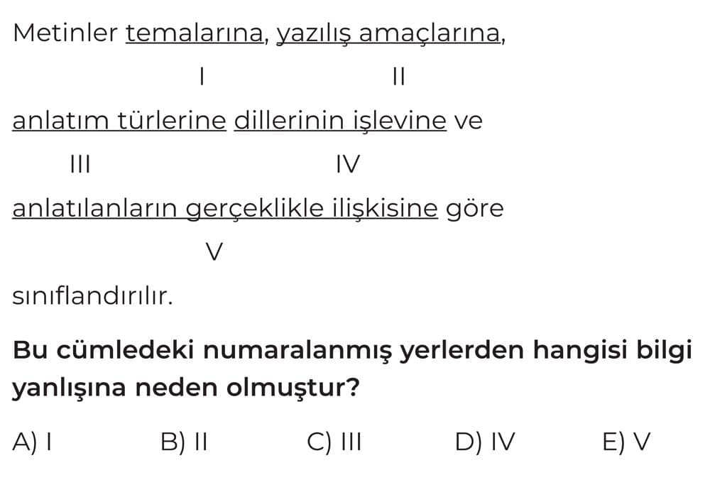 Metinler temalarına yazılış amaçlarına, anlatım türlerine dillerinin işlevine ve anlatılanların