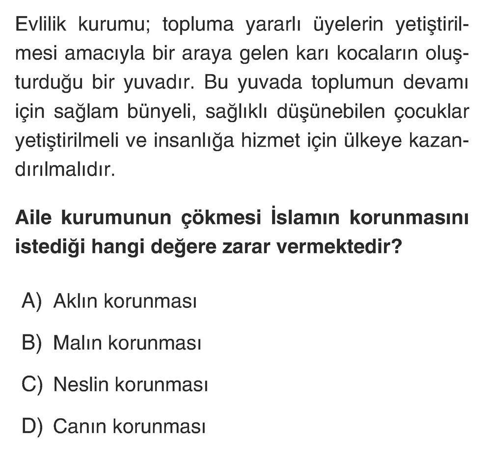 Evlilik kurumu; topluma yararlı üyelerin yetiştirilmesi amacıyla bir araya gelen karı kocaların