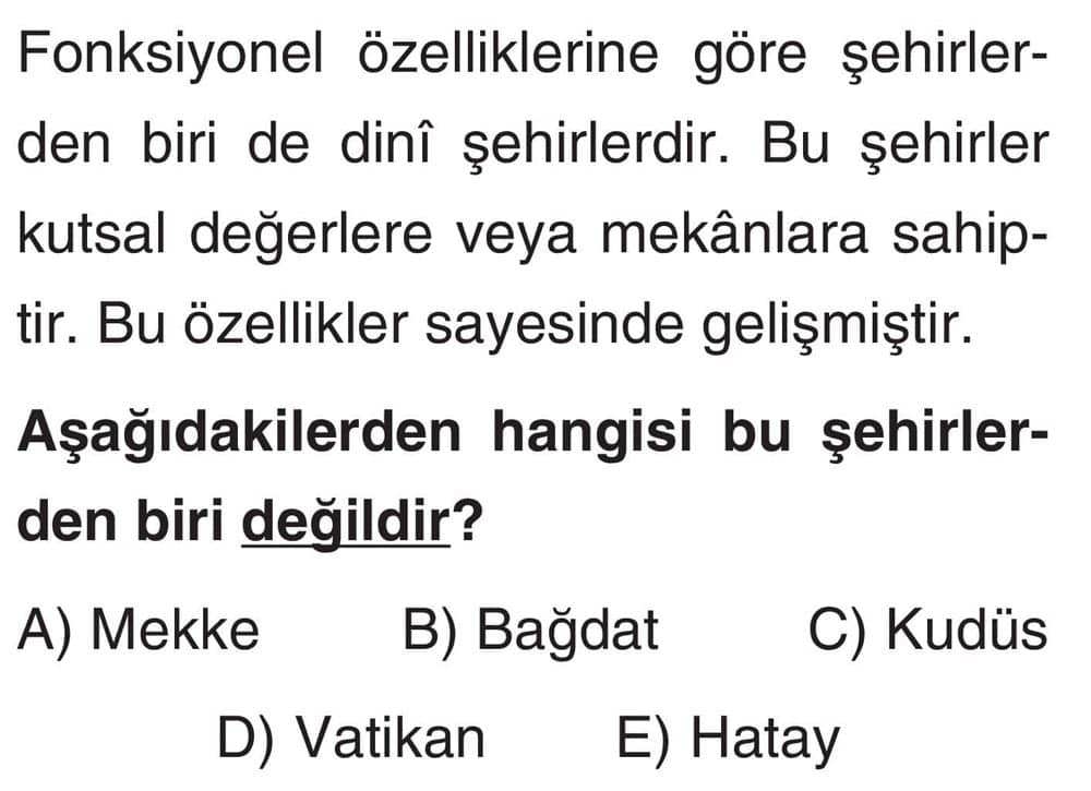 Fonksiyonel özelliklerine göre şehirlerden biri de dinî şehirlerdir. Bu şehirler kutsal değerlere