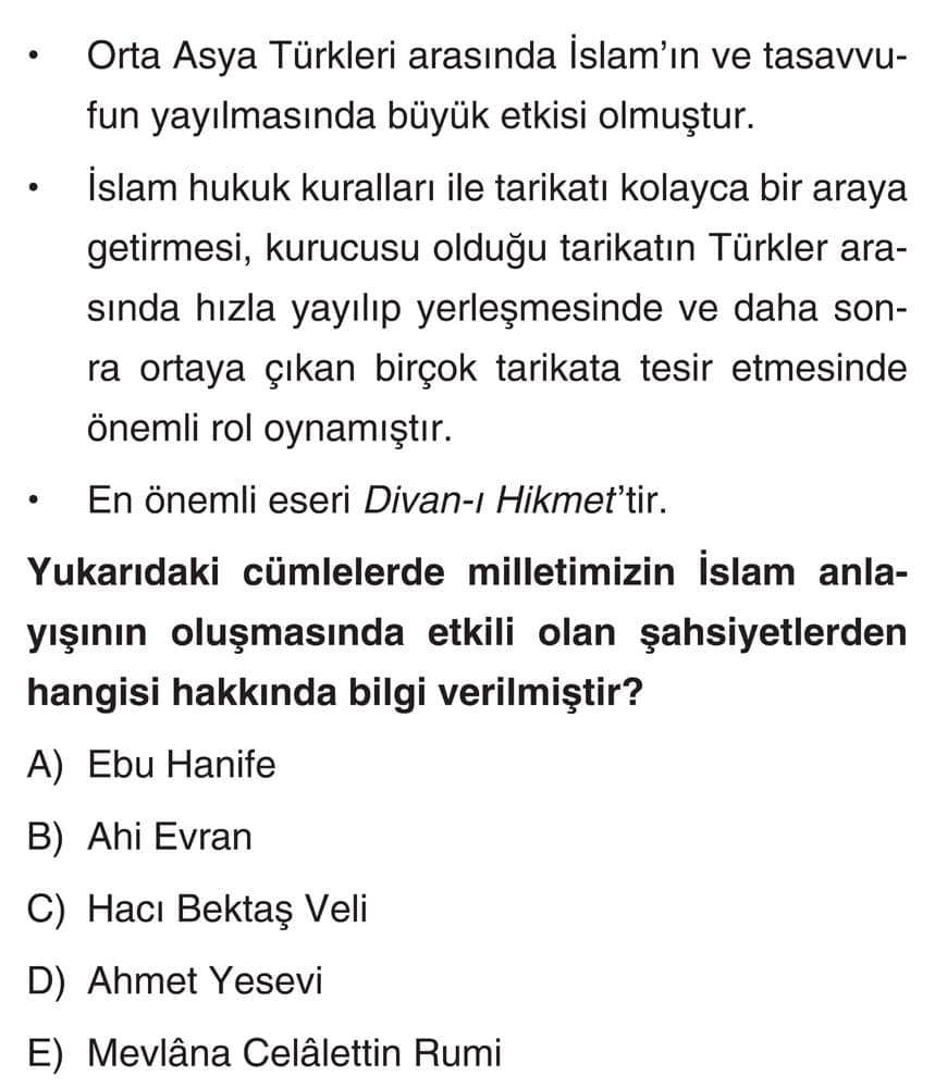 • Orta Asya Türkleri arasında İslam'ın ve tasavvufun yayılmasında büyük etkisi olmuştur. • İslam