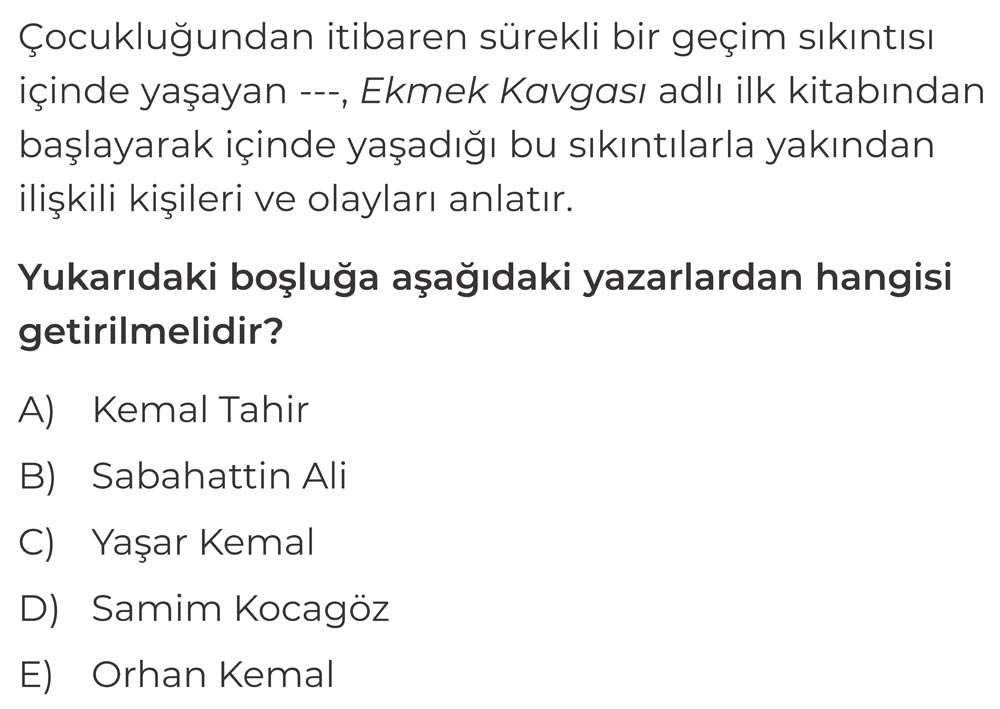 Çocukluğundan itibaren sürekli bir geçim sıkıntısı içinde yaşayan ---, Ekmek Kavgası adlı ilk